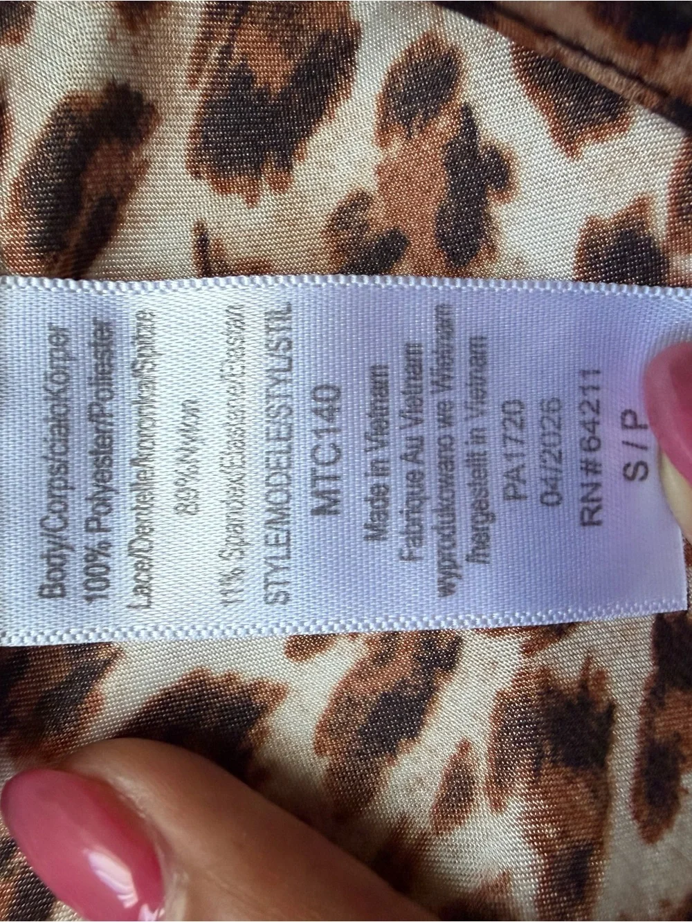 Leopard Print Lace Trim Cami Y2K Animal Print S